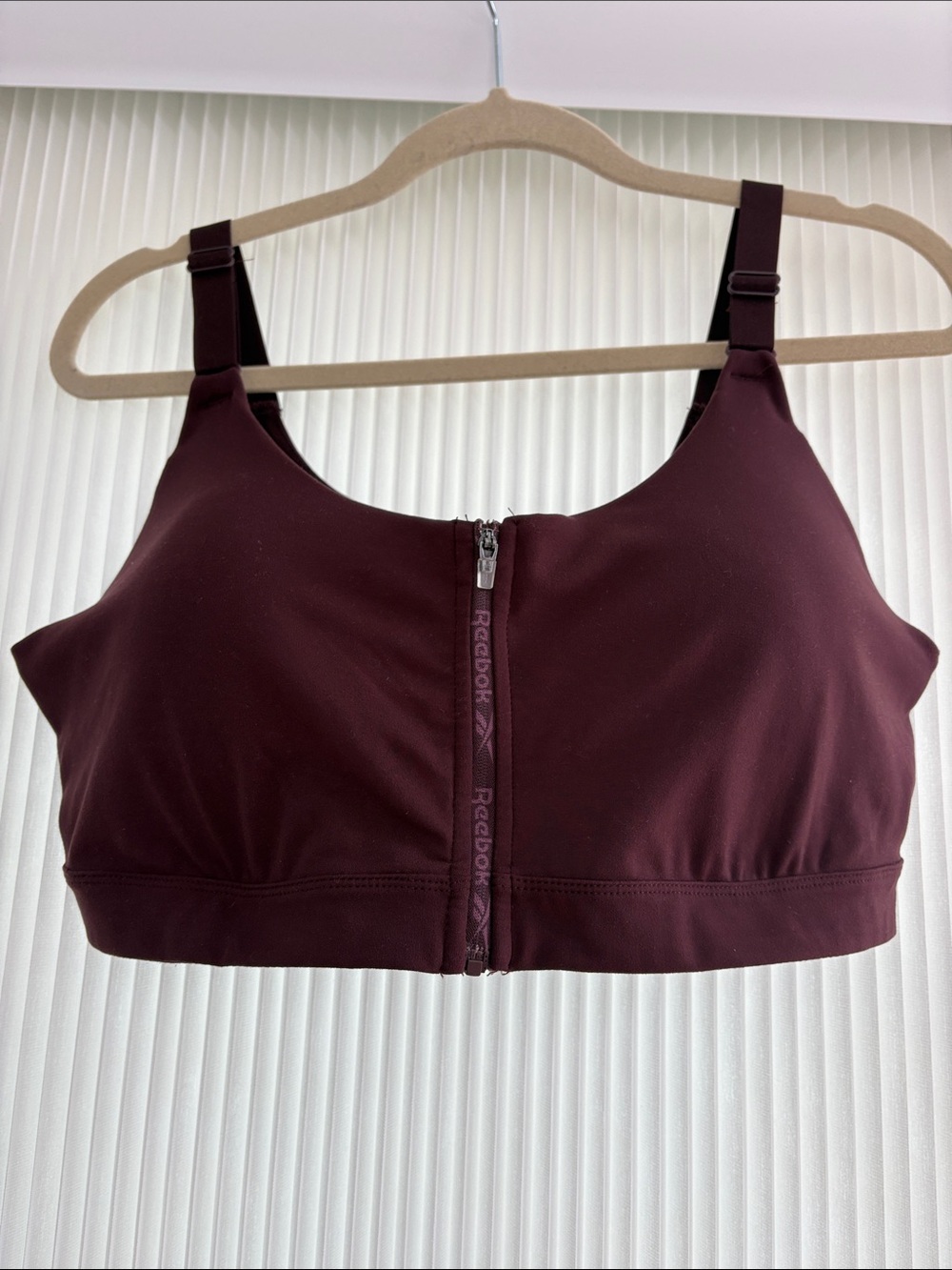 Reebok Front-Zip Sports Bra - Deep Wine NWOT